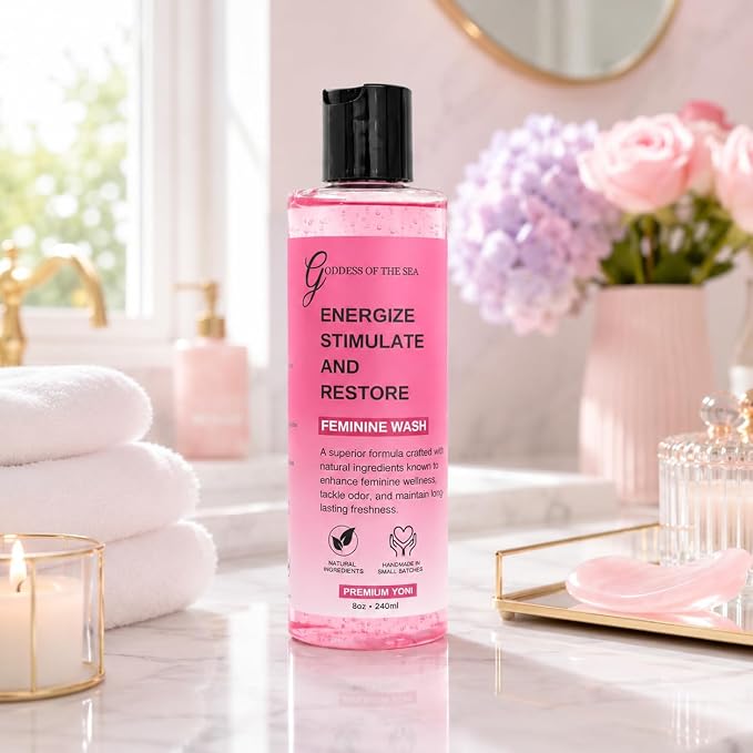 Premium Yoni Feminine Wash – pH Balance Minty Feminine Wash – Natural Ingredients Feminine Care Daily Wash Great for Odor, Discharge, Dryness, BV – 8oz Bottle