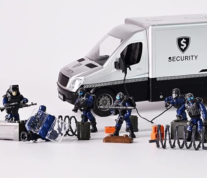 Special Forces Mini Military Action Figure with Weapons and Accessories Building Blocks Playset, 8 PCS Multiple Movable Joints SWAT Police Figure, Best Gift for Boys 8 9 10