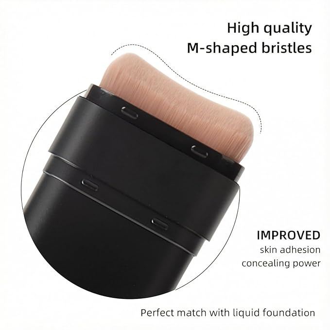 Flawless Hydrating Face Foundation Stick, Korean Lightweight Full-Coverage Cream-to-Matte Multi-Use Makeup for Dark Circles & Blemishes, Long-Wear Cream Stick with Brush (05#Deep Wheat)