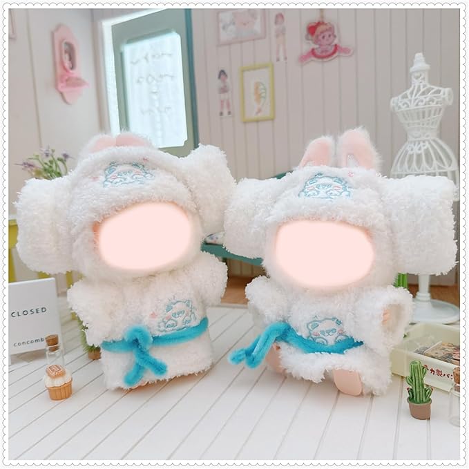 Clothes for 15/17cm Doll (No Doll), Fashion Outfit Set - Headscarf + Bathrobe, Cute Dress Up Accessories (Bathrobe)
