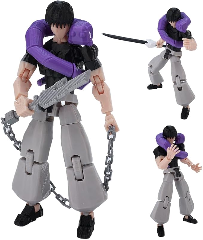JJK Figure Gojos Action Figure Fushiguro Toji 3D Printed Figurine, Movable Joints Interchangeable Prats, Mini Anime JJK Statue Collectible