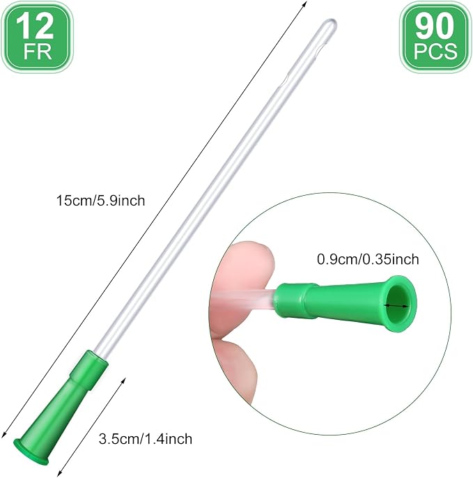 Nuanchu PVC Replacement Tubings Supplies Tubes Kit Clear Replacements Hose with Flexible Rounded End for Smooth Insert(12 FR,90 Pieces)