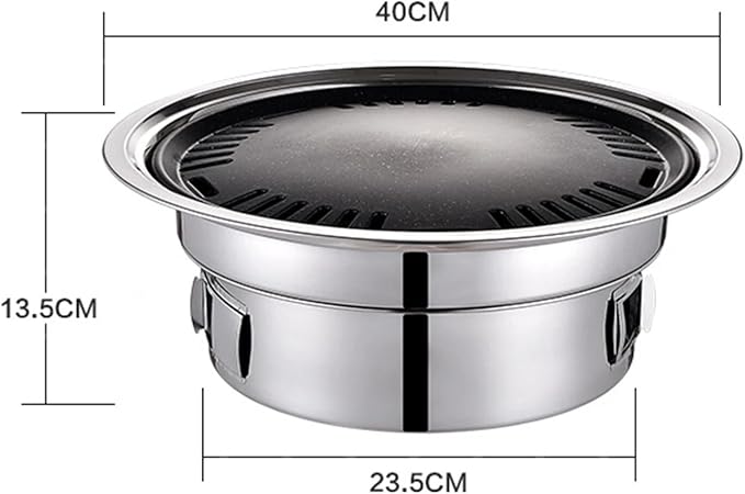 Charcoal Barbecue Grill, 15.7 Inches Non-Stick Household Korean BBQ Grill Stove Tabletop Charcoal Stove for Home Party Outdoor Camping