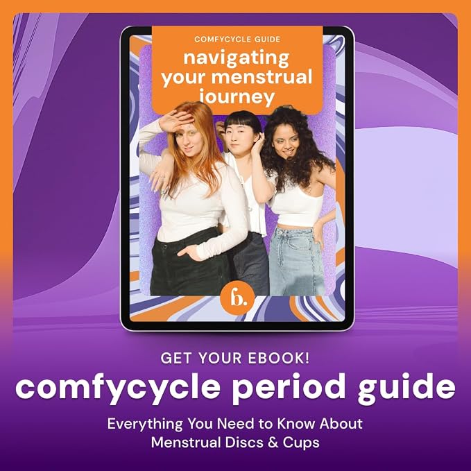 Comfyflow - Reusable Period Care Pack - Menstrual Cup and Discs with String, Ring, and Carrying Pouch - Comfort-Fit Design - Includes E-Book Guide - 5 Pack
