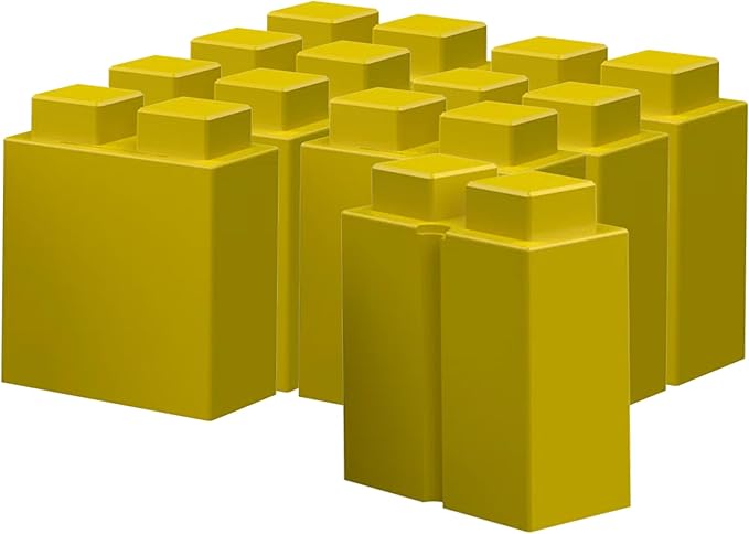 EverBlock 3” x 6” Quarter Size Plastic Modular Block Bulk Pack | Giant Building Blocks | Easy to Connect & Reuse | Indoor & Outdoor Use | Build Displays & Structures | Yellow