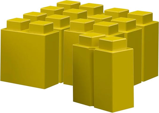 EverBlock 3” x 6” Quarter Size Plastic Modular Block Bulk Pack | Giant Building Blocks | Easy to Connect & Reuse | Indoor & Outdoor Use | Build Displays & Structures | Yellow