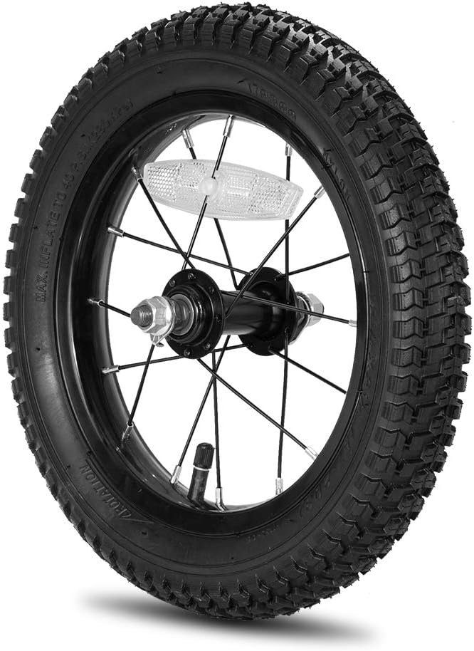 JOYSTAR 12 14 16 18 20 Inch Kids Bike Front Wheels Replacement Bicycle Wheels with 12-20 Inch Solid Air Rubber Tire & Inner Tube Don't Fit Huffy Bike Black & White