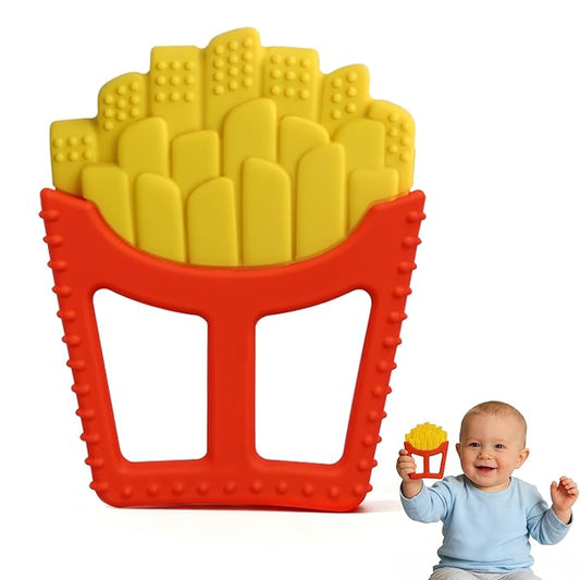 Chuya French Fry Teether Baby Toys 0-6 6-12 12-18 Months,French Fries Shape Teething Toy Baby Teething Relief Infant Toys Sensory Toys for Babies Soothes Sore Gums Boys Girls Gift Easy-Grasp