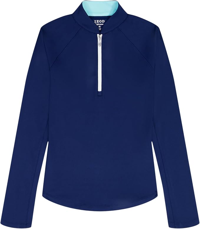 Izod Women's 1/4 Zip Pullover Performance Stretch Long Sleeve Golf Running