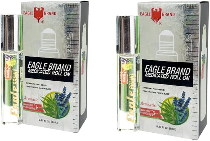 2 Packs - White Roll On Essential Oil - 2 Chai Dau LAN Trang Con O - 8 ml per Bottle with 2 Bottles per Order