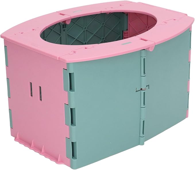 KIMISS Foldable Portable Toddler Potty - Travel & Camping Baby Toilet for Easy on Long Drives (Green Pink)