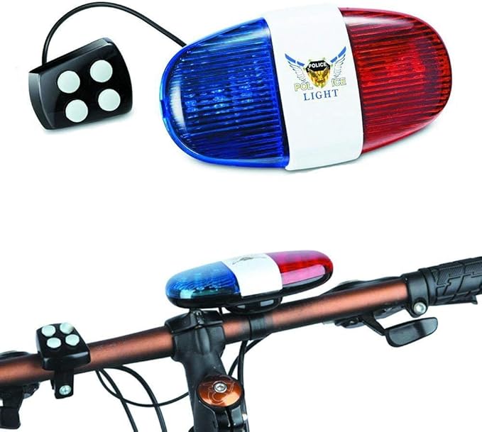 Kids Bike Police Sound Light - Oumers Electronic Horn Bike LED Light, Christmas Birthday Gift New Year Present for Your Children (Batteries Not Included)