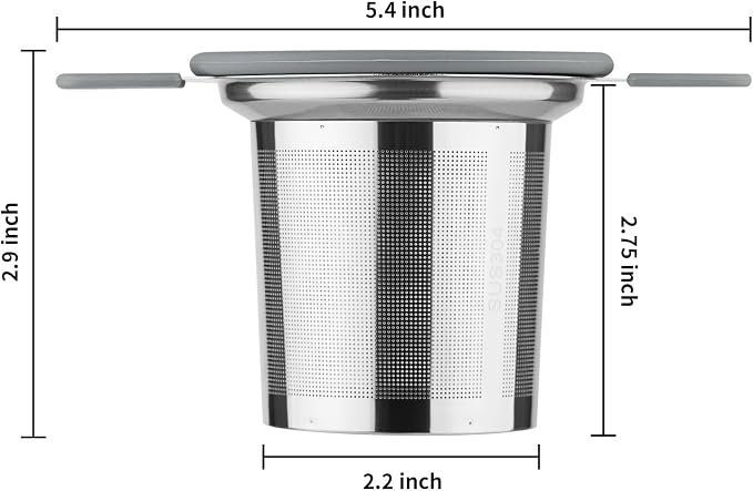 Ohtomber Tea Infuser Strainers, Stainless Steel Loose Leaf Tea Strainer Stepper with Heat Proof Double Handles, Extra Fine Mesh Ball Infusers, Diffuser Holder Filter for Mugs