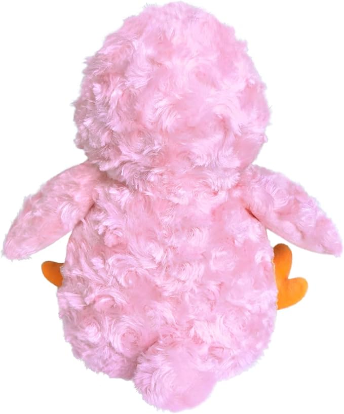 Rose Duck Plush Stuffed Animal, Cute Furry Pink Duck Toy, Soft Cuddly Plushie Hugger Toy for Boys Girls, Gifts for Kids or Girlfriend, 9 Inches