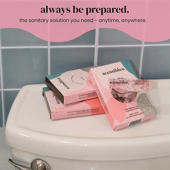 Scensibles Personal Care Disposal Bags (50 Count) - For Tampons, Pads, Liners, Condoms & More - Discreet, Hygienic & Odor-Reducing Disposal Solution