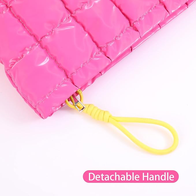 Puffer Quilted Makeup Bag Cosmetic Bag Travel Portable Puffy Checkered Toiletry Pouch Skincare Organizer Purse (Purple)