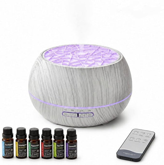 550ml Essential Oil Diffuser, Ultrasonic Aromatherapy Humidifier with Remote,7 LED Colors,Timer Settings,Auto Shut-Off, Cool Mist Diffuser for Home, Bedroom, Office, Spa