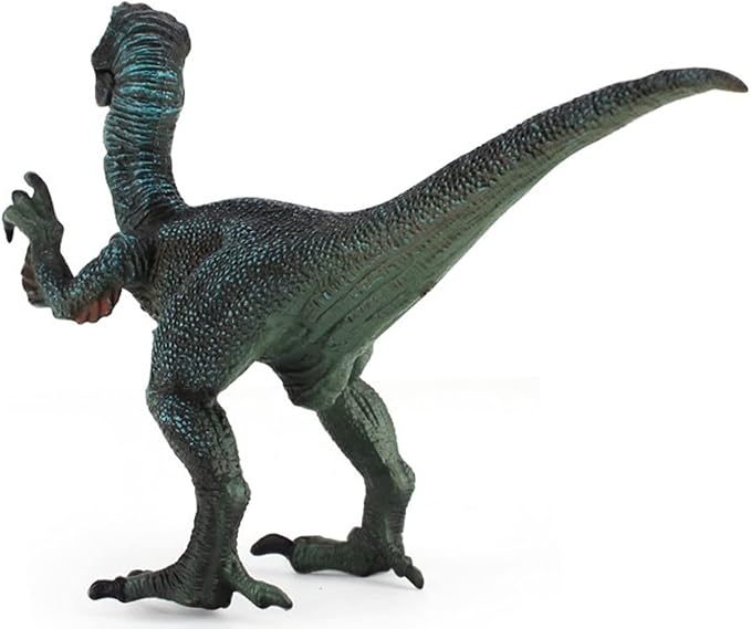 Dinosaur Toy Velociraptor Figurine with Moving Jaw, Plastic Wildlife Animal Dino Model Figurines for Birthday Gift, Kids Toys, Party Favor (Blue).