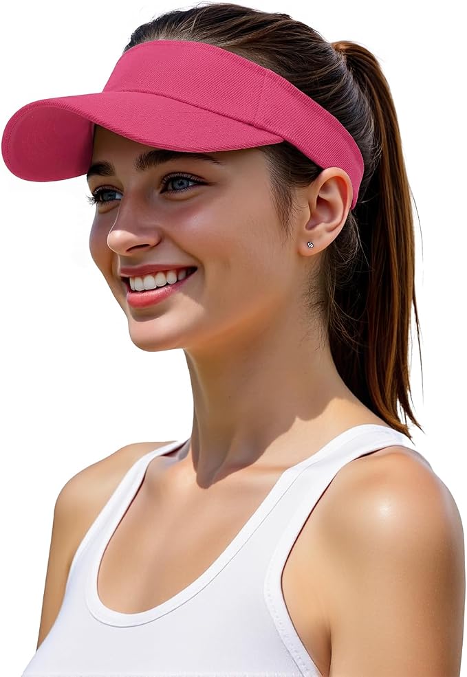 American Trends Sun Visor Hat for Women, Lightweight Quick-Dry Sport Visor | Adjustable fit, Ideal for Golf Tennis & Outdoor Sports, Sweat-Wicking Fabric, Ponytail-Friendly, Wide Brim for Sun Protection