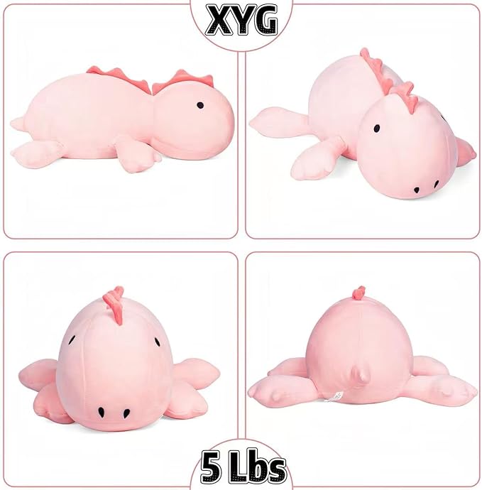 XYG® Weighted Stuffed Animals, Pink Dinosaur 26", 5 lbs, Weighted Plush Animal, Cute Plush Toy Pillow, Soft Dino Plushie Gifts for Adults, Kids, Boys & Girls(66 CM)