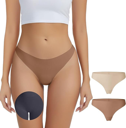 Seamless Camel Toe Underwear for Women No VPL Cameltoe Thongs with Concealer Comfy Invisible Workout Panties