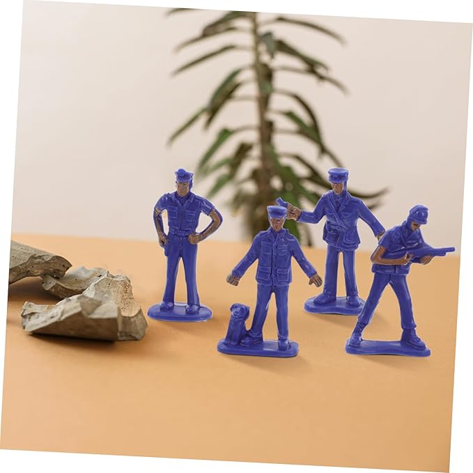 50Pcs Realistic Policeman Toy Figures for Sand Table Decoration - Miniature Police Character Models for Desktop Adornment and Micro Landscape Ornaments