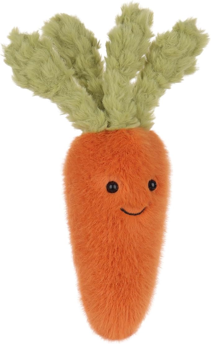 Apricot Lamb Toys Plush Food Plushies Green and Orange Naive Carrot Stuffed Vegetable Soft Cuddly Perfect for Kids 8.7 Inches