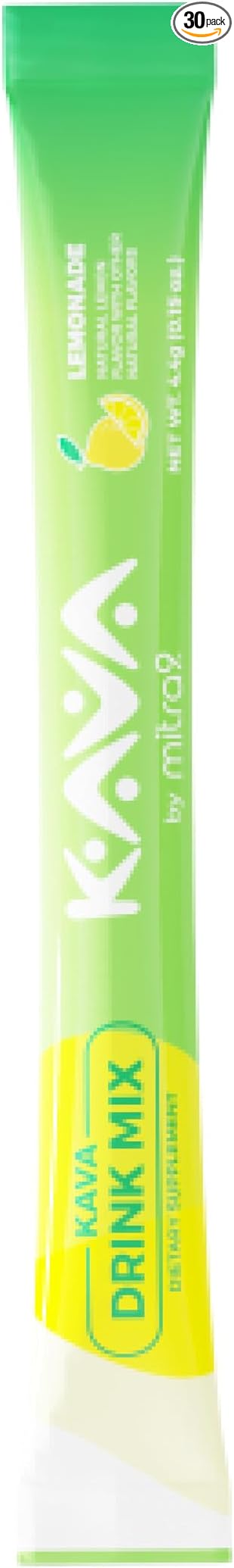 Mitra9 Kava Drink Mix | Lemonade | 30 Stick Packs | Kava Root Extract Powder for Relaxation & Stress Relief | Non-Alcoholic, Zero Calorie | Single-Serve Packets