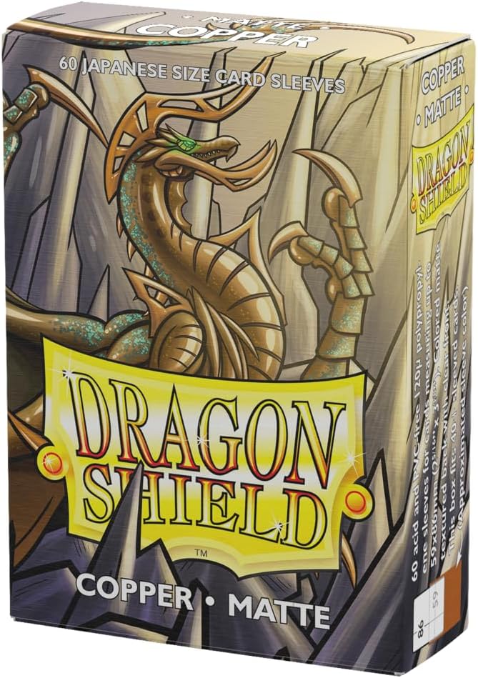 Dragon Shield | Japanese Size Card Matte Sleeves | 60 CT - Smooth & Tough Premium TCG Sleeves - Compatible with Yu-Gi-Oh, Naruto, Cardfight & Vanguard | Copper