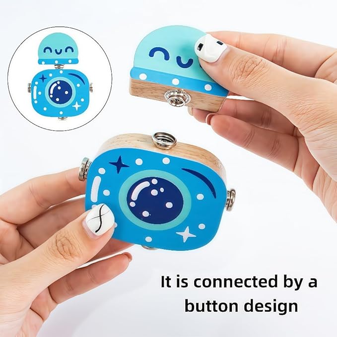 Wooden Robots for Kids Building Blocks, Fine Motor Skills, Boys and Girls STEM Disassemblable Toy Sets, Suitable for Children Aged 3 to 8, Creative Building Toys