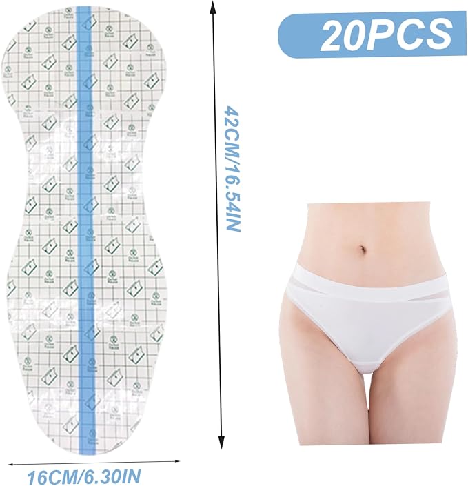 20Pcs Menstrual Pads for Swimming, Easy to Stick & Tear Panty Liners, Waterproof Period Pads for Swimming, Water Sports, Bathing