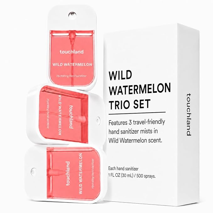Touchland Hand Sanitizer Spray, Wild Watermelon Trio - 3 x 1 FL OZ