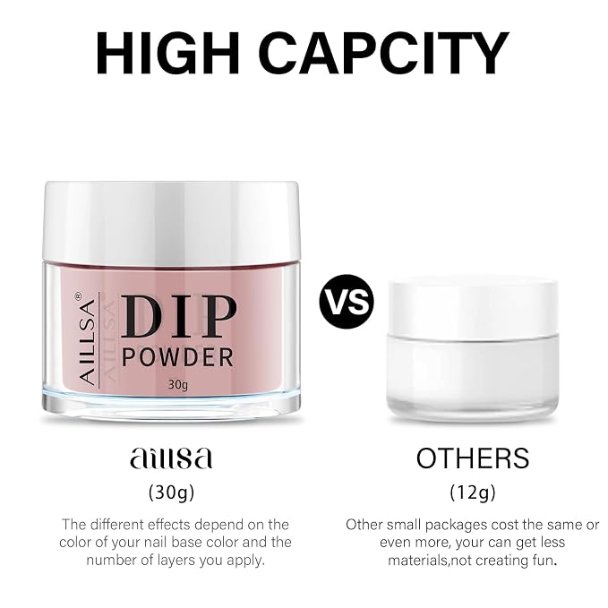 AILLSA Dip Powder Translucent Nail Dipping Powder Jelly Nude Salmon Pink | Dip Powders Colors for DIY Manicure Salon at Home Easy to Use Nail Powder for Valentine's Day Gift (1 Oz)