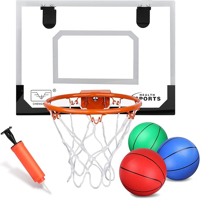 Amarlozn 6" Toddler Mini Basketball for Basketball Hoop, Small Inflatable Replacement Balls, Plastic Sandbox Hoop Toy Set, Beach Sensory Sports Game Gift for Kids 3-10, 3 PCS Rainbow