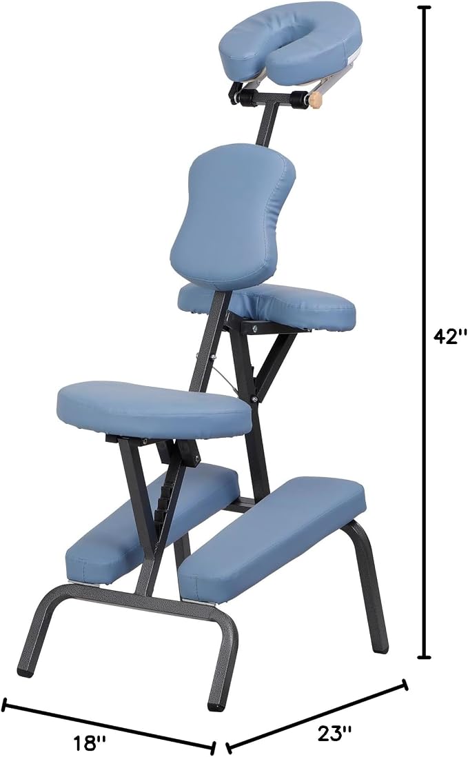 Zeny Portable Massage Chair, 4 in Thick Foam Therapy Spa Salon Folding Massage Chair with Face Cradle, Carrying Bag
