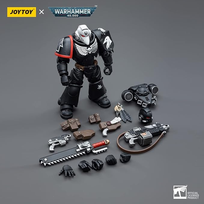 JOYTOY 1/18 Warhammer 40,000 Action Figure Raven Guard Intercessors Sergeant Rychas 4Inch Collection Model