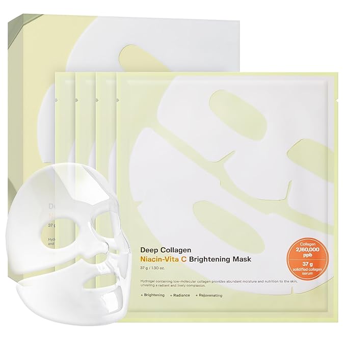 SUNGBOON EDITOR Deep Collagen Niacin-Vita C Overnight Mask | Brightening & Wrinkle Care Mask | 2,160,000PPB Collagen + Niacinamide + Vita C | Korean Skincare, 4ea | Valentines Day Gifts for Woman
