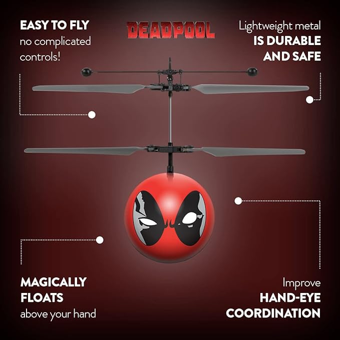 World Tech Toys Deadpool IR UFO Heliball Marvel Helicopter