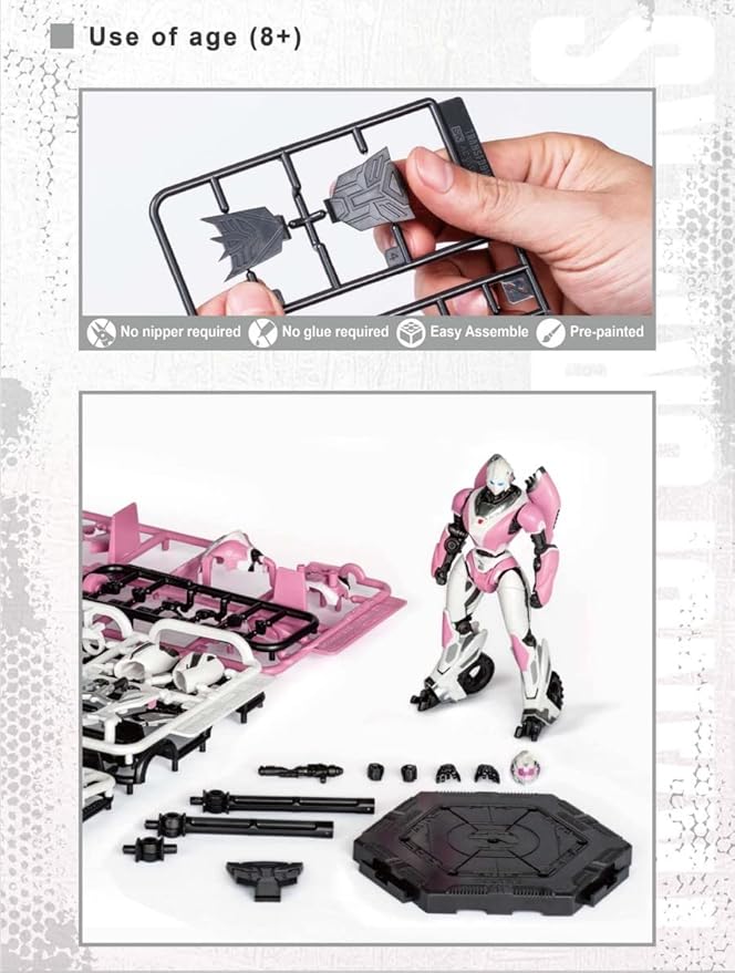 Arcee Figure Model Kit – Cybertron Easy to Assemble 3D Articulated Action Pre Painted Collectible Series Toys Hobby 08128