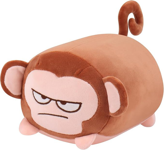 Achwishap Monkey Stuffed Animals,Monkey Plush Toy Hugging Pillow,Monkeys Plush Pillow,Fluffy Monkeys Throw Plushie Doll,Unique Plushies for Kids Adults Gifts(9.1”Brown)