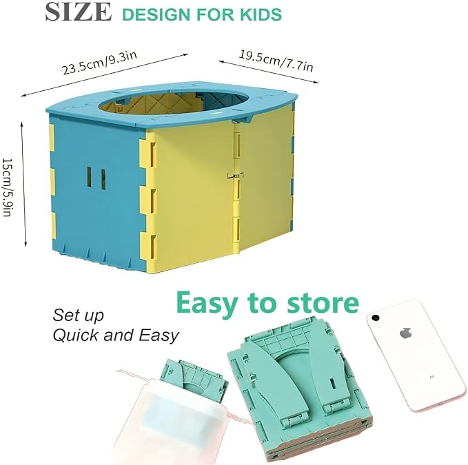 VUFVOID Travel Potty for Kids, Reusable Portable Folding Potty for Toddler, Travel Foldable Toilet for Travel Outdoor Camping, Toddler Potty Seat for Baby Training (Pink)