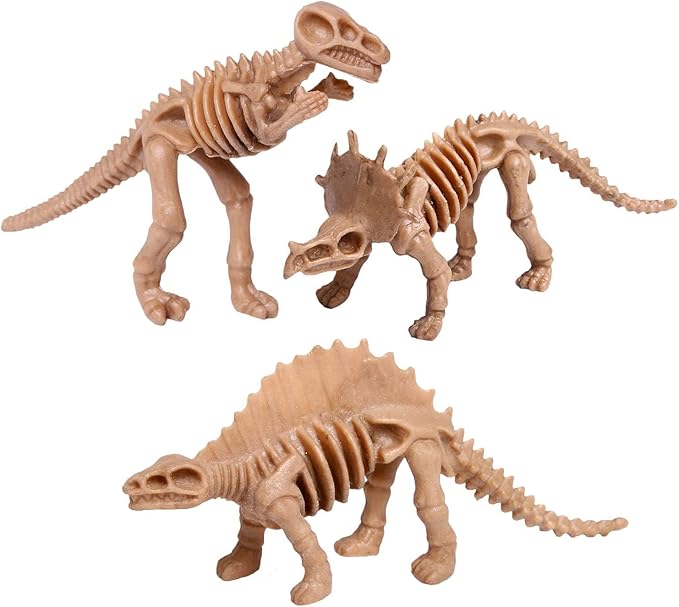 UPINS 30 Pack Dinosaur Fossil Skeletons 3.7 Inch Assorted Dinosaur Skeleton Toy Figures Dino Bones Educational Gift for Science Play Dino Sand Dig Party Favor Decorations