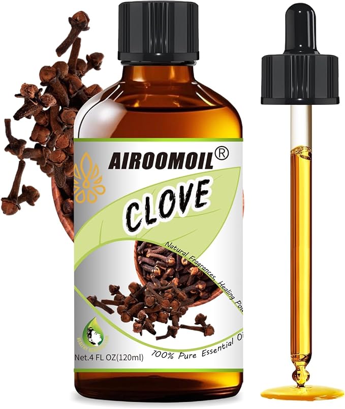Clove Essential Oil, 100% Natural, Warm Spicy Scent, 4 Fl Oz | for Skin, Aromatherapy, Home Fragrance Diffusion, Massage & DIY Crafts (Candles, Soap), Ideal Relaxing Gift for Holidays