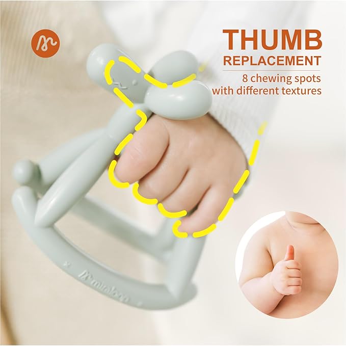 Baby Teether Toys for Teething Relief, Teething Toys 3-6 Months Food Grade Silicone Teether with Storage Box and Pacifier Clip, Baby Essential (Light Yellow Clip+Box)