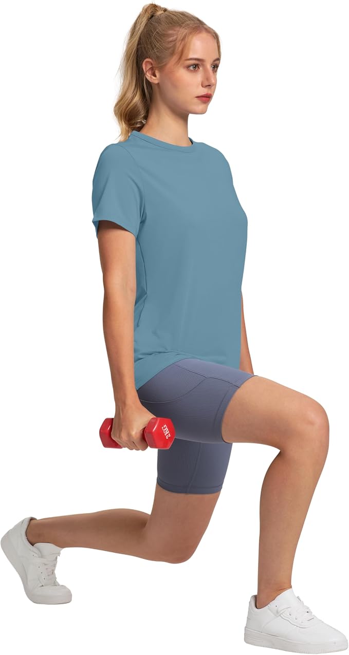 OFEEFAN Workout Tops for Women UPF 50+ Breathable Quick Dry Loose Fit T Shirt Outdoor Yoga Running Hiking Gym Tee Top