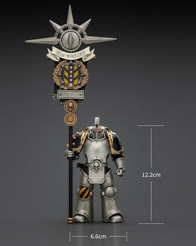 JoyToy Warhammer 40K 1:18 Action Figures, Iron Warriors Command Squad Chosen with Legion Standard, 4.96 in High