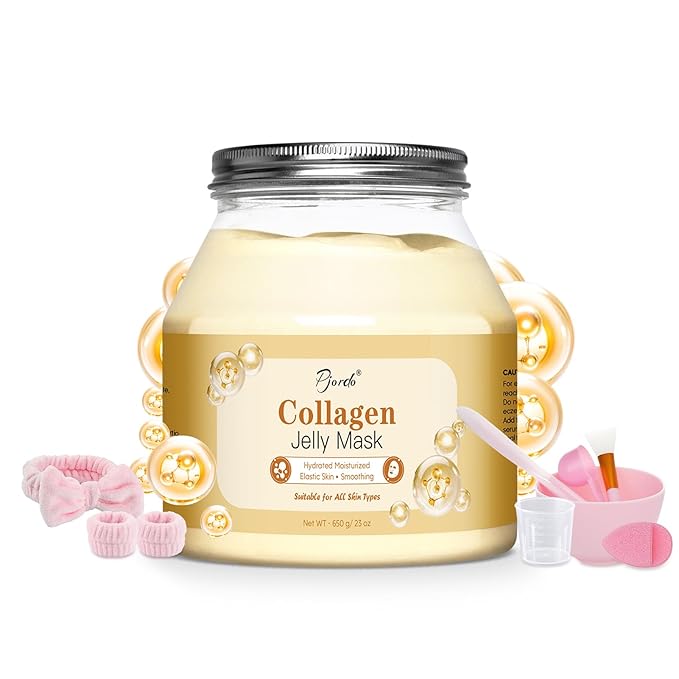 Jelly Masks for Facials Professional, Collagen Firming, Hydrating & Moisturing Face Mask Skin Care, Hydrojelly Peel Off Jelly Mask with Mixing Bowl Set, DIY Spa Use for All Skin Types