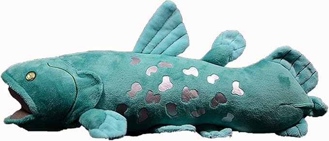 Simulation Coelacanth Fish Stuffed Animal 15" Long, Cute Soft Coelacanth Plush Toy for Kids Boys and Girls, Stuffed Toy