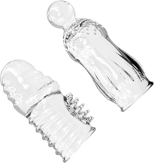 Male Trainer Thread Insulation Sleeve Transparent Soft Simulation Mushroom Head Penis Ring for G-spot Stimulation