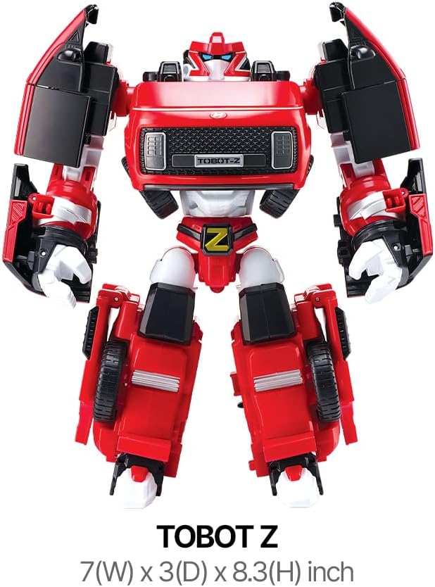 New TOBOT, TOBOT Z, Youngtoys Transforming Collectible Vehicle to Robot, Heroes Animation Character Toys for Kids 3 and up Transform Toys Cars, Large Size 8-inch